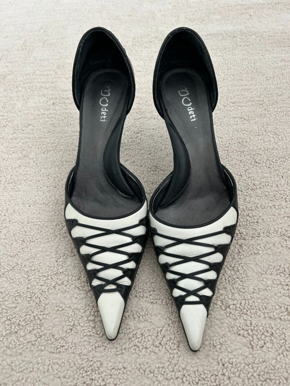 Black&white italian leather shoes